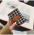 Houndstooth Small Wallet Retro Wallet Contrasting Color Folding Buckle Long Clutchpicture18