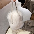 Furry Bag Womens 2021 Spring New Fashion Chain Handbag Shoulder Messenger Bag Plush Bucket Bagpicture16