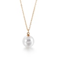 Korean Fashion Shell Pearl Pendant Titanium Steel Clavicle Chain Simple Multicolor Necklacepicture14