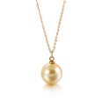 Korean Fashion Shell Pearl Pendant Titanium Steel Clavicle Chain Simple Multicolor Necklacepicture15