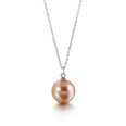 Korean Fashion Shell Pearl Pendant Titanium Steel Clavicle Chain Simple Multicolor Necklacepicture21
