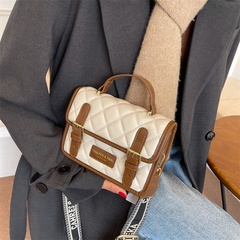 High-Grade Small Bag for Women Autumn and Winter 2021 New Fashion Wide Strap Crossbody Bag Popular Rhombus Portable Small Square Bag