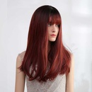 Peluca de mujer 2021 pelo largo y liso con flequillo peluca de fibra qumica para mujerpicture11