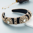 Fashion gold velvet rhinestone glass diamond wideside sponge hair accessories wholesalepicture11