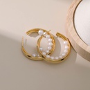 European and American Elegant Pearl Accessories Circle Ear Studs Copper Plating 18K Real Gold C Shaped Glossy Minimalist Stylish round Earringspicture10