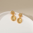 new baroque retro brass 18K gold plated oval earrings matte earringspicture7