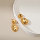 new baroque retro brass 18K gold plated oval earrings matte earringspicture8
