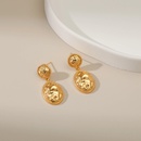 new baroque retro brass 18K gold plated oval earrings matte earringspicture9