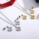 Fashion personality titanium steel hollow multilayer heartshaped necklace earrings clavicle chain setpicture8