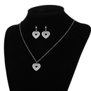 Fashion personality titanium steel hollow multilayer heartshaped necklace earrings clavicle chain setpicture10