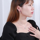 Fashion heartshape hollow pendant stainless steel clavicle chain necklace setpicture9