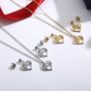 Fashion heartshape hollow pendant stainless steel clavicle chain necklace setpicture10