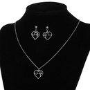 Fashion heartshape hollow pendant stainless steel clavicle chain necklace setpicture11