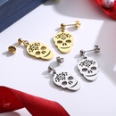 CrossBorder European and American Jewelry Halloween Accessories Golden Earrings Popular Retro Stainless Steel Skull Setpicture11