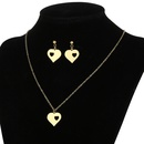 Fashion simple heartshape pendant earrings stainless steel heartshaped necklace setpicture7