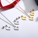 Fashion simple heartshape pendant earrings stainless steel heartshaped necklace setpicture9