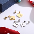 Fashion simple heartshape pendant earrings stainless steel heartshaped necklace setpicture10