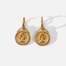 INS Fashion 18K Stainless Steel DoubleSided ThreeDimensional Relief 1901 Queen Elizabeth Avatar Coin Pendant Earringspicture11