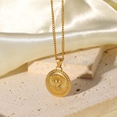 new goldplated stainless steel necklace jewelry threedimensional round pendant necklacepicture7