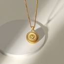 new goldplated stainless steel necklace jewelry threedimensional round pendant necklacepicture9