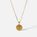 new goldplated stainless steel necklace jewelry threedimensional round pendant necklacepicture11