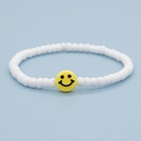 Simple CrossBorder Bohemian Style Pure White Glass Beads Yellow Healing Series Smiley Elastic Autumn and Winter Small Braceletpicture7
