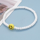Simple CrossBorder Bohemian Style Pure White Glass Beads Yellow Healing Series Smiley Elastic Autumn and Winter Small Braceletpicture9
