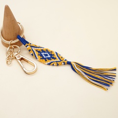 Retro style webbing cotton thread hand-woven tassel keychain pendant small jewelry
