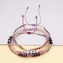 Simple stacking jewelry amethyst gem miyuki rice beads beaded rope bracelet setpicture8