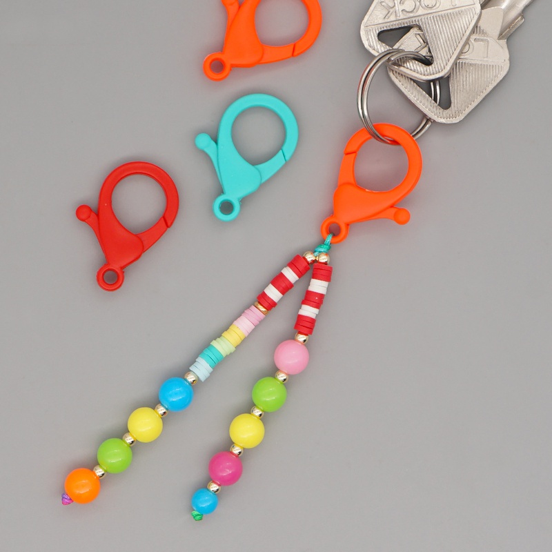 Bohemian Acrylic Rainbow Beads Personality Diamond HandBeaded Car Keychain Bag Pendant