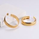 stainless steel plating 18k gold earrings simple geometric embossed Cshaped earringspicture7