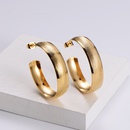 stainless steel plating 18k gold earrings simple geometric embossed Cshaped earringspicture8