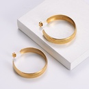 stainless steel plating 18k gold earrings simple geometric embossed Cshaped earringspicture10