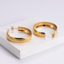 stainless steel plating 18k gold earrings simple geometric embossed Cshaped earringspicture11