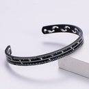 AML in Stock Wholesale Trendy Mens Stainless Steel C Type OpenEnded Bracelet Classic Wide Face a Scale Designpicture8