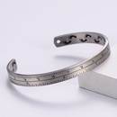 AML in Stock Wholesale Trendy Mens Stainless Steel C Type OpenEnded Bracelet Classic Wide Face a Scale Designpicture9
