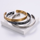 AML in Stock Wholesale Trendy Mens Stainless Steel C Type OpenEnded Bracelet Classic Wide Face a Scale Designpicture10