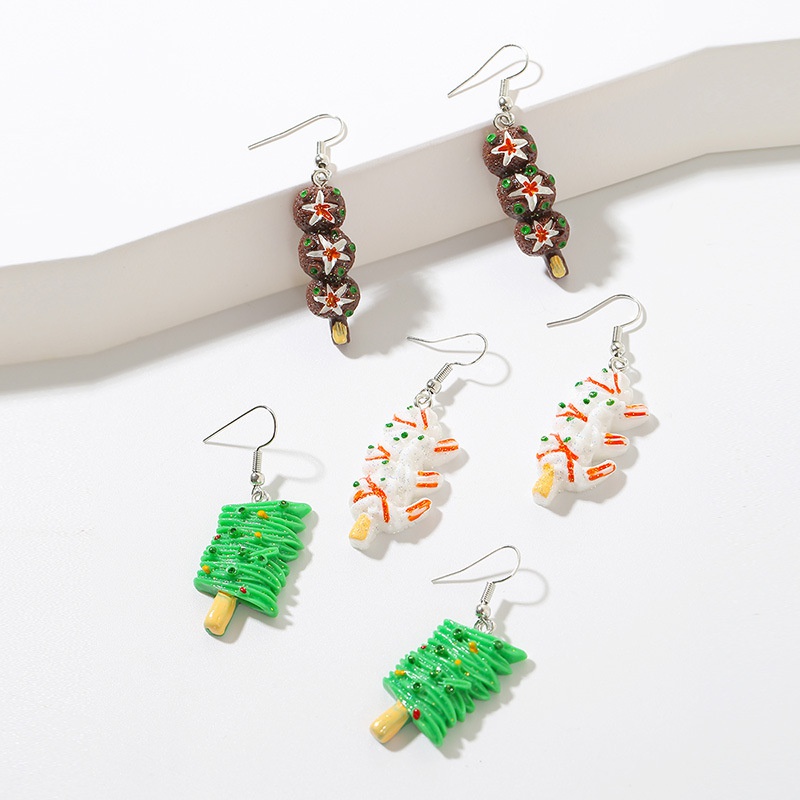 Europe and America Creative Simple Kebabs Resin Set Earrings Female Ins Trendy Exquisite Acrylic Earrings Jewelry