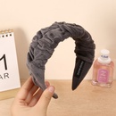 fabric fold plush headband Korean simple solid color headband hair accessoriespicture9