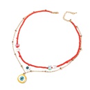 ethnic doublelayer devils eye pendant metal pearl clavicle chain wholesalepicture11