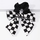 Korean Dongdaemun Hair Accessory Black and White Chessboard Grid ThreeLayer Bow Top Gap Former Red Fashion Adult Spring Clip Barrettespicture9