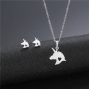 Stainless steel unicorn necklace earrings setpicture7