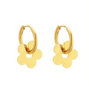 cute flower earrings stainless steel plated 18K real gold ear buckle wholesalepicture12