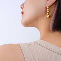 European and American Christmas jewelry chain steel ball earrings niche winter new earrings