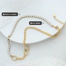 European and American Ins Style Niche Affordable Luxury Fashion Diamond Stitching Necklace Titanium Steel Plated 18K Real Gold Chain Jewelry P116picture12