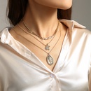 European and American Fashion Exaggerated Necklace Street Detachable MultiLayer Twin Sun Goddess Portrait Cross Necklacepicture7