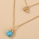 European and American new elegant turquoise multilayered simple and versatile golden rose clavicle chainpicture9