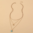 European and American new elegant turquoise multilayered simple and versatile golden rose clavicle chainpicture10