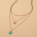 European and American new elegant turquoise multilayered simple and versatile golden rose clavicle chainpicture11