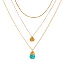 European and American new elegant turquoise multilayered simple and versatile golden rose clavicle chainpicture12